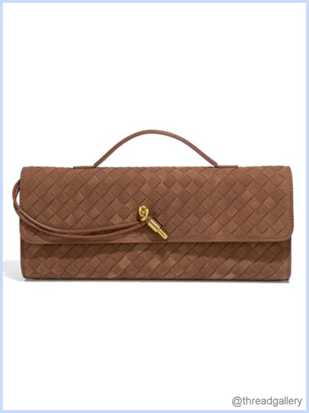 PU Leather Woven Evening Clutch Crossbody Shoulder Bag